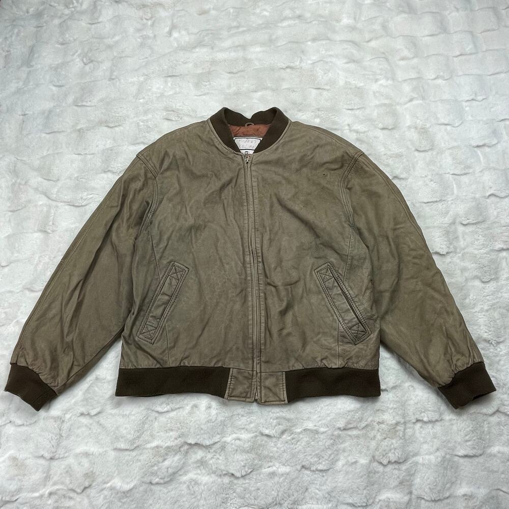 🔥VTG 90s Body Equip Suede Leather Distressed Rusty Bomber Jacket Men’s L- XL - Picture 5 of 16